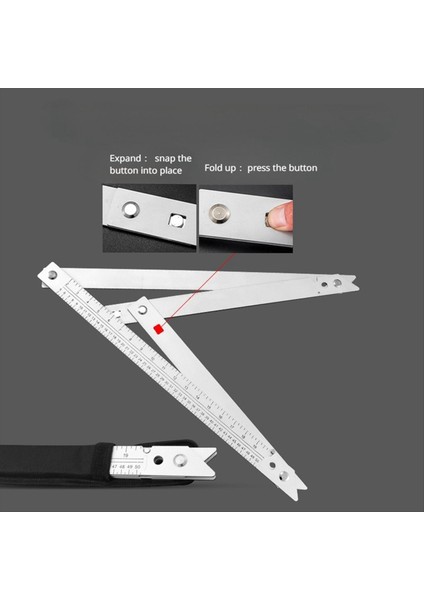 45 ° Katlanır Üçgen Cetvel Çok Fonksiyonlu Cetvel Alüminyum Alaşım Büyük Üçgen Cetvel Ahşap Çizim Aracı (Yurt Dışından) fırsatları