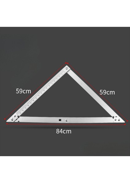45 ° Katlanır Üçgen Cetvel Çok Fonksiyonlu Cetvel Alüminyum Alaşım Büyük Üçgen Cetvel Ahşap Çizim Aracı (Yurt Dışından) indirimleri