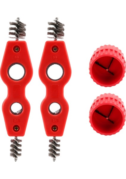 4 Pcs Bakır Boru Temizleyici ve Reamer Set Iç-Outer Reamer Boru ve Tüp Çarpıştırma Raybi Pap Aleti (Kırmızı) (Yurt Dışından)