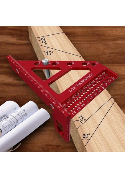 Alüminyum Gön Üçgen Cetvel - 3D Çok Açılı Ahşap Işleme Kare Prestor - Gelişmiş Delik Scriber - Doğruluk A (Yurt Dışından) modelleri
