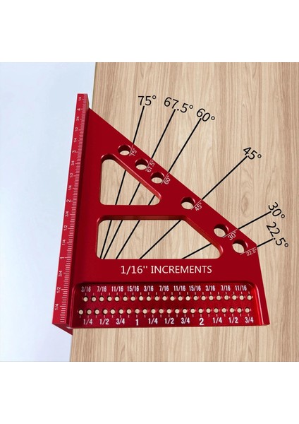 Alüminyum Gön Üçgen Cetvel - 3D Çok Açılı Ahşap Işleme Kare Prestor - Gelişmiş Delik Scriber - Doğruluk A (Yurt Dışından) fırsatları