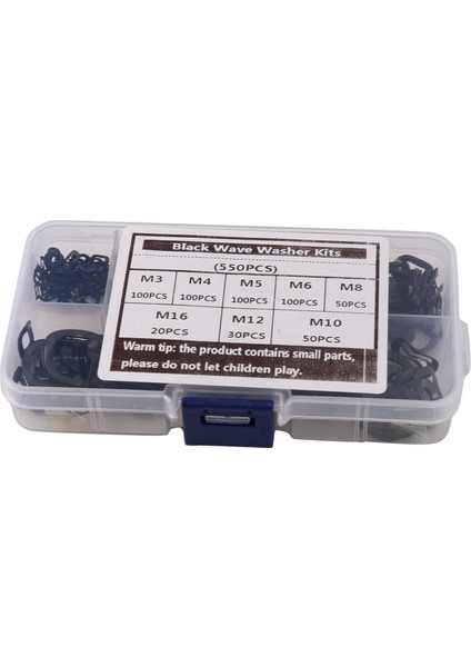 Siyah Çelik Halka Yay Yıkayıcı Üç Dalga Yıkayıcı 65MN Dalga Conta Çiftlik Kitleri M3 M4 M5 M6 M8 M10 M12 M16 (1100 Pc) (Yurt Dışından) modelleri