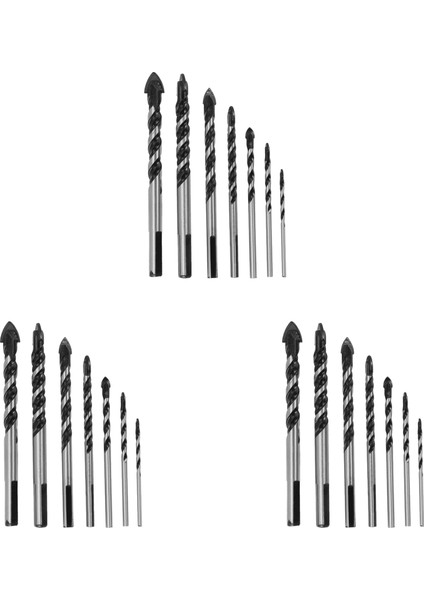 Porselen Seramik Karo Beton Tuğla Duvar Cam Aynalar Için 3x Tungsten Karbür Matkap Ucu Seti (3 4 5 6 8 10 12MM) (Yurt Dışından)