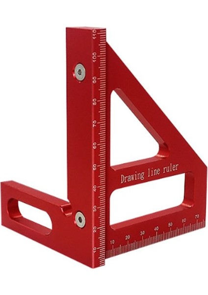 Ahşap Işleme Kare Prestor Alumınum Alümü Üçlü Üçlü Cetvel Düzeni Mühendis Carpenter Için Ölçüm Aracı -Red (Yurt Dışından)
