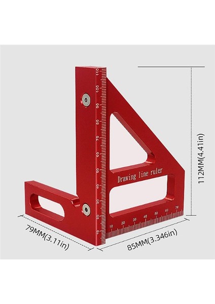Ahşap Işleme Kare Prestor Alumınum Alümü Üçlü Üçlü Cetvel Düzeni Mühendis Carpenter Için Ölçüm Aracı -Red (Yurt Dışından) fiyatları