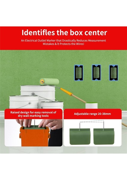 Alçıpan Çıkış Işaretçisi Elektrik Çıkışları Için Alçıpan Işaretleme Aracı Tel Koruma Alçıpan Elektrik Kutusu Yeşil Yeşil (Yurt Dışından) indirimleri