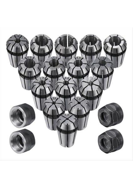 19PC ER11 Yay Kolet Seti M14 Iplik Kolet Kelepçesi Somunları Cnc Gravür Öğütme 1 0-7 0mm ve 1/4 1/8 Için (Yurt Dışından)