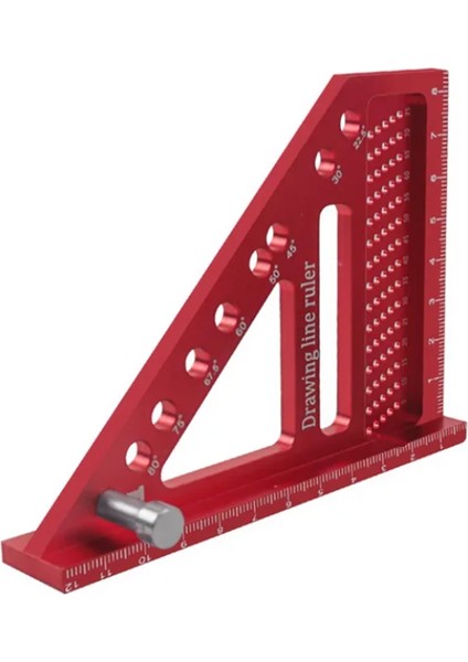 Çok Açgılı Ölçüm Cetveli Dübel Ağaç Işleme Kare Prestractor Mıter Üçgen Cetvel Hassas Düzen Aracı B (Yurt Dışından)