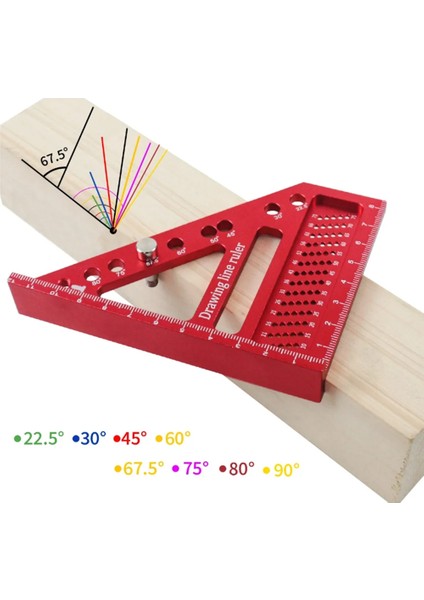 Çok Açgılı Ölçüm Cetveli Dübel Ağaç Işleme Kare Prestractor Mıter Üçgen Cetvel Hassas Düzen Aracı B (Yurt Dışından) fırsatları