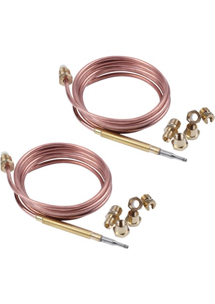 2pcs 1500MM Gaz Sobası Evrensel Termokupl Kiti M6X0 75 Taşma Somunlu (10) Yedek Termokupl (Yurt Dışından)