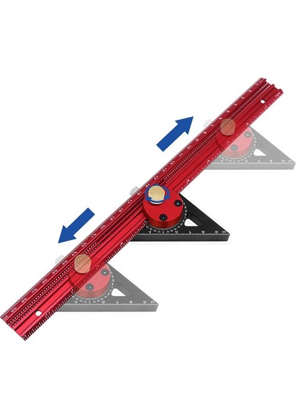 Precision Scribe Cetvel Alüminyum T Tipi Çizgi Çizim Hole Cetvel Ağaç Işleme Kare Düzeni Işaretleme GÖSTERGESI-400MM (Yurt Dışından)