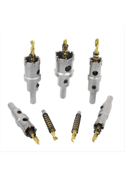7pc 3 Kenarlı Paslanmaz Çelik Titanyum Alaşım Kaplı Delik Açıcı Kalın Çelik Tabak Demir Tabak Deliği Metal Bit (Yurt Dışından)