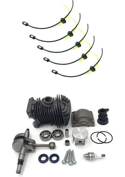 5 Pcs Yedek Yakıt Hortumu Boru Tankı Filtresi ve 1 Set 42 5mm Silindir Piston Motor Motoru Yeniden Oluşturma Kiti (Yurt Dışından)