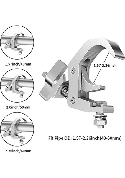 4packstage Aydınlatma Klipsi Kanca Alüminyum Alaşım Profesyonel Raf Kelepçesi Kafa Aşaması Aydınlatma Armatürlerini Hareket Etmek Için (Yurt Dışından) modelleri