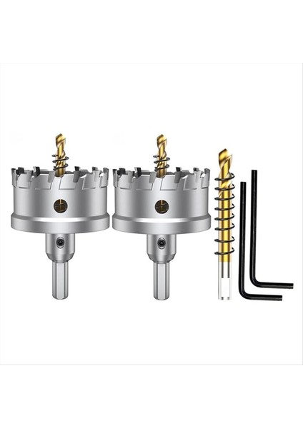 Hard Metal Için Delik Testere Seti 2-3/8 Inç Tungsten Karbür Uçlu Titanyum Kaplama Pilot Matkap Bit (Yurt Dışından)