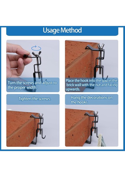 Tuğla Kancaları 8pcs Açık Havada Asılı Için Tuğla Askısı Tuğla Klipler Ayarlanabilir 1 75 Inç-2 8 Inç Tuğla Kancalar (Yurt Dışından) fırsatları
