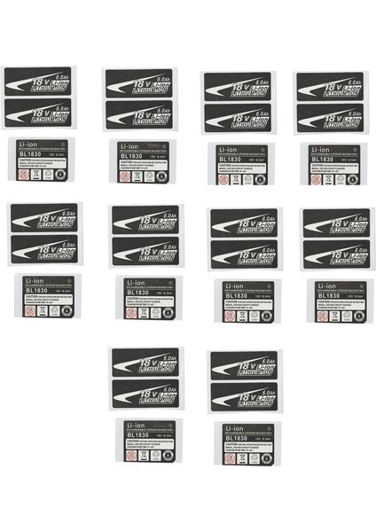 10 Set BL1830 Etiket Lityum Iyon Pili 18V 6 0AH Etiket Etiketi Makita 18V Pil Logosu Için Uygun (Yurt Dışından)