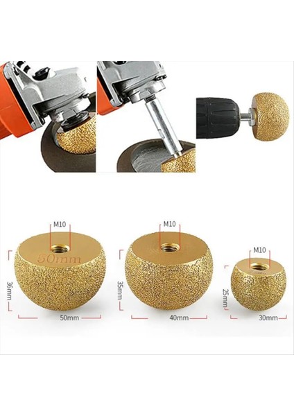 Lehimleme Elmas Parlatma Konisi Çakıl Taşlama Taşı Mermer Aşındırıcı Aletler Iç Daire Saksı Ark Öğütme 30MM (Yurt Dışından) fiyatları