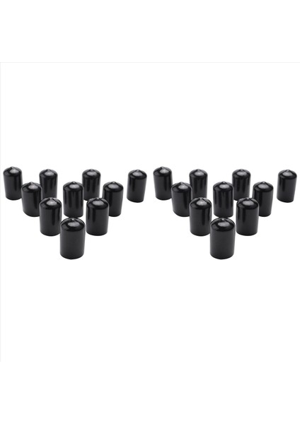 20PCS Kauçuk Uç Kapakları 16MM Kimlik Pvc Yuvarlak Tüp Cıvatası Kapak Vidalı Iplik Koruyucular Siyah (Yurt Dışından)