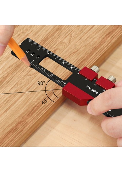 Ahşap Işleme Hassas Cep Cetveli Alüminyum Alaşım Slayt Cetvel Inç ve Metrik T Tipi Scribing Cetvel Kare Düzeni 300MM (Yurt Dışından) fiyatları