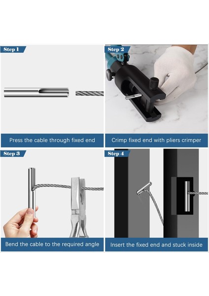 1/8 Inç Görünmez Kablo Korkuluk Terminali Geçiş Ankraj Açısı Paslanmaz Çelik Ayarlanabilir Kablo Korkuluk Donanımı 10 Adet (Yurt Dışından) indirimleri