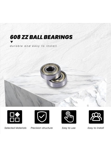 25PCS 608 Zz Bilyalı Rulmanlar 608ZZ Metal Çift Korumalı Minyatür N Oluk Kaykay Bilyalı Rulmanlar (8mm x 22MM x 7mm) (Yurt Dışından) modelleri