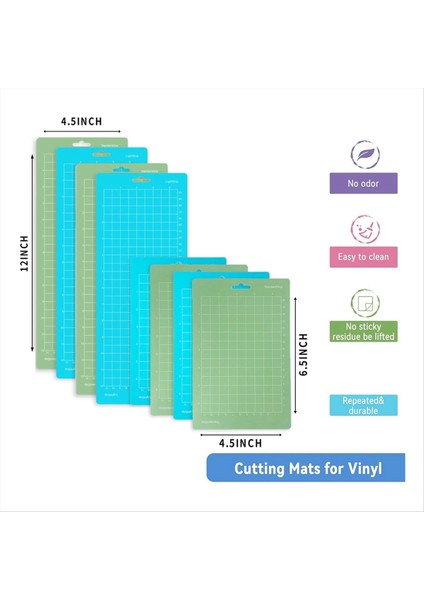 Cricutjoy Için 8 Paket Kesme Paspasları - (4 5x6 5in 4 5X12IN) Yeşil ve Mavi Kesme Paspasları (4 Küçük ve 4 Büyük Paspas) (Yurt Dışından) fırsatları