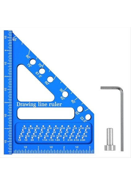 Çok Açılı Ölçüm Cetveli Açılı Pozisyon Pimi ile Marangoz Kare Ahşap Işleme Meydanı Düzen Scribing Cetvel Ölçüm (Yurt Dışından)