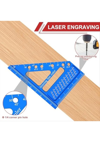 Çok Açılı Ölçüm Cetveli Açılı Pozisyon Pimi ile Marangoz Kare Ahşap Işleme Meydanı Düzen Scribing Cetvel Ölçüm (Yurt Dışından) modelleri