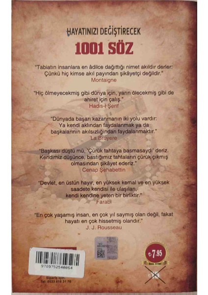 Hayatınızı Değiştirecek 1001 Söz fiyatları