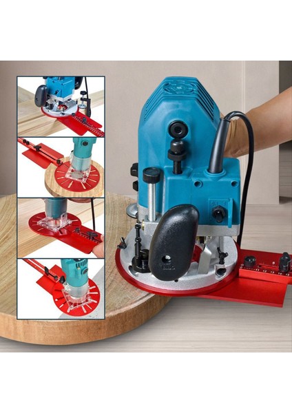 Yardımcı Dairesel Delik Kesici Kesme Dairesel Kılavuz Braket Baskı Yönlendirici Dairesi Kesici Jig Evrensel Freze Groove (Yurt Dışından) indirimleri