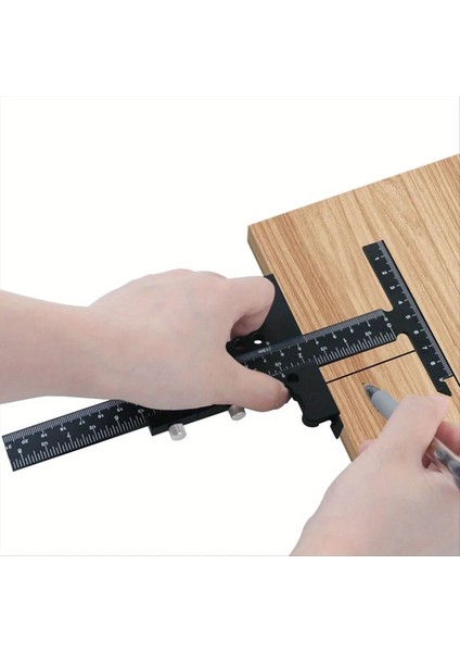 Ahşap Işleme Scribre Gauge-Alüminyum Alaşım Sürgülü Işaretleme Göstergesi T-Kare Scribing Ölçüm Işaretleme Çerçeveleme Cetveli Aracı B (Yurt Dışından) fiyatları