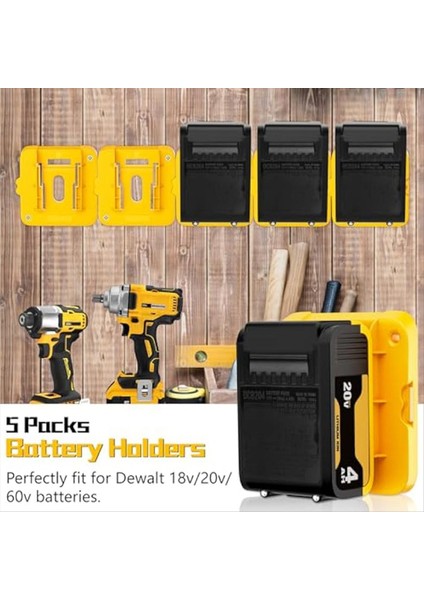 Pil Tutucu Alet Tutucu 5pcs Dewalt Pil Için Pil Tutucu Duvar Montajı 5pcs Alet Tutucu Dewalt Aracı Için Duvar Montajı (Yurt Dışından) fiyatları