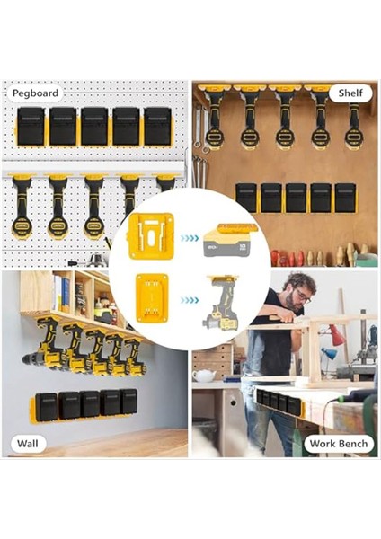 Pil Tutucu Alet Tutucu 5pcs Dewalt Pil Için Pil Tutucu Duvar Montajı 5pcs Alet Tutucu Dewalt Aracı Için Duvar Montajı (Yurt Dışından) fırsatları