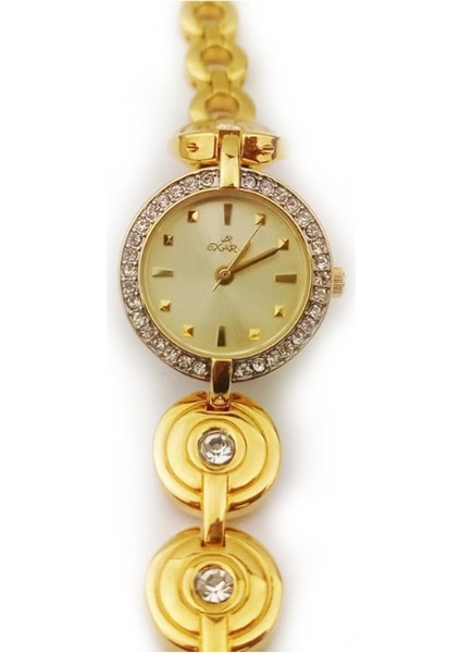 Altın Kaplama Zirkon Taş Işlemeli Bayan Kol Saati fırsatları