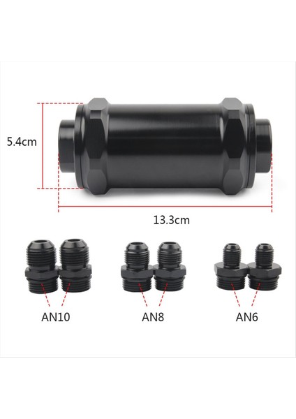 Araç Modifikasyonu 54MM Benzin Filtresi An6 / An8 / AN10 Sınır Yakıt Filtresi E85 Etanol 100 Mıcron Passuz Çelik (Yurt Dışından) fiyatları