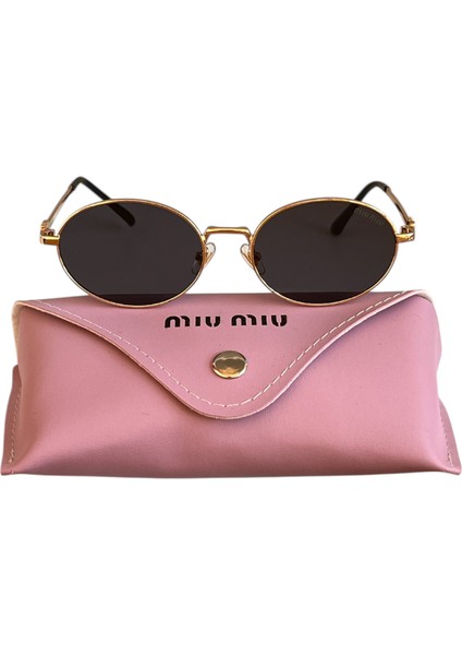 MİU MİU gold çerçeveli Kadın Güneş Gözlüğü New Season Ekartman 58