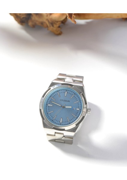 Gümüş Renk Mavi Kadranlı Çelik Erkek Kol Saati modelleri
