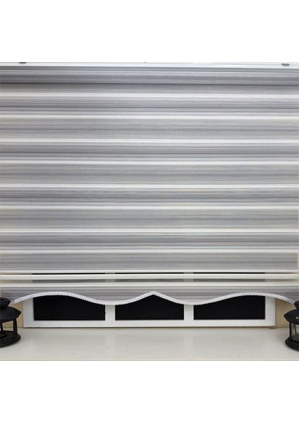 Gri Renk Geçişli Zebra Stor Perde (Etek Dilimli) fırsatları