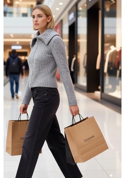 Kadın Sakal Iplik Fitilli Dokuma Fermuarlı Triko Hırka Uzun Kollu Devrik Yaka modelleri