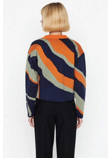 Kadın Triko Ikili Takım Renk Bloklu Tasarım Günlük Şıklık Kombinleri Modern Görünüm Pratik fırsatları