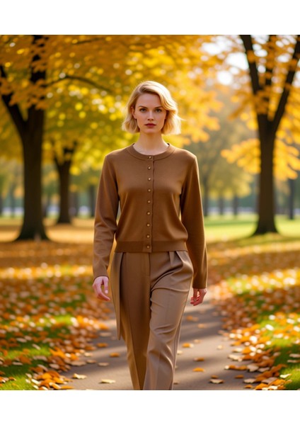 Kadın Giyim Koleksiyonu Düğme Detaylı Uzun Kollu Triko Hırka Günlük Tamamlayan Bir Parça Şık