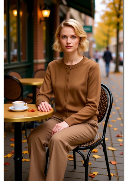 Kadın Giyim Koleksiyonu Düğme Detaylı Uzun Kollu Triko Hırka Günlük Tamamlayan Bir Parça Şık fiyatları