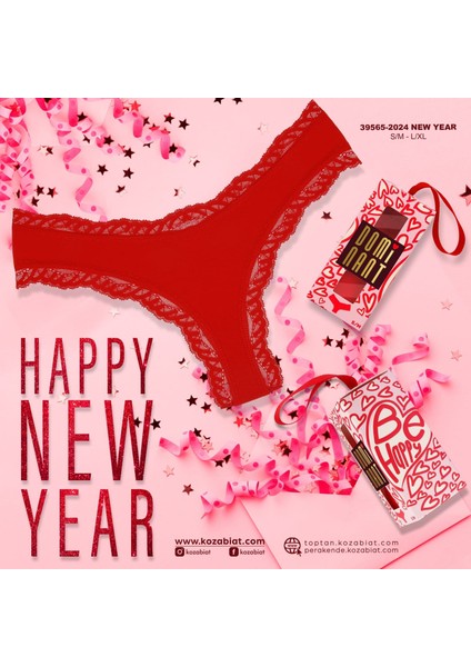 Dominant Kırmızı Dantelli Özel Yılbaşı Kutulu Gawzera Kadın Brezilian Külot fiyatları