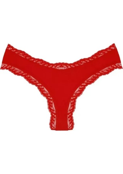Dominant Kırmızı Dantelli Özel Yılbaşı Kutulu Gawzera Kadın Brezilian Külot modelleri