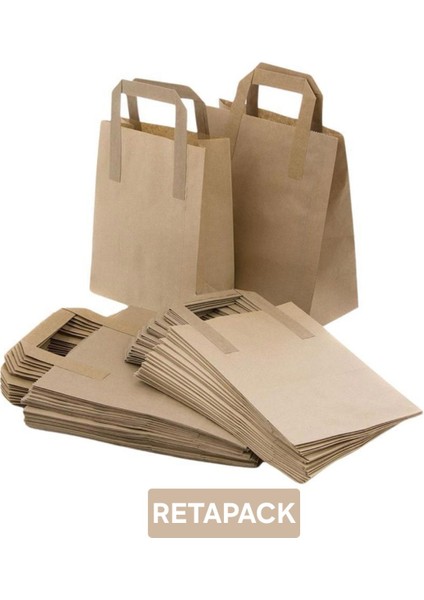 27X16X28 Düz Saplı 70GSM Recycle Kraft Kağıt Poşet/hediye Poşeti 50 Adet fırsatları