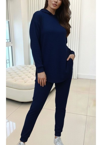 Kadın Uzun Kollu Kapşonlu Meloni Bluz ve Pantolon Ikili Takım fiyatları