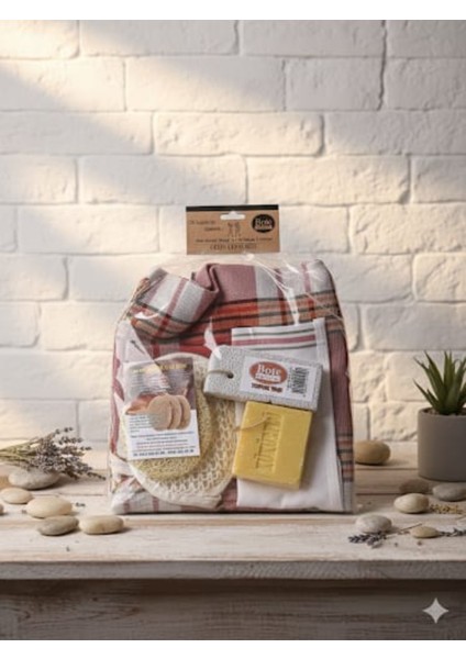 Gelin Duş Seti.kükürtlü Sabun,pestemal,3lü Disk,masaj Lifi