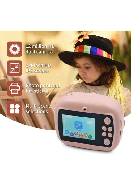 Çocuklar Için Termal Yazıcı ve Eğitici Dijital Kamera Bas Çek Baskı Al 2.4 Inç Ekran fırsatları