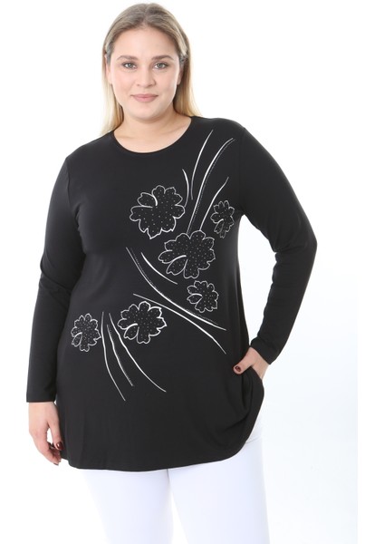 Kadın Büyük Beden Desenli Taş Baskılı Tunik fiyatları